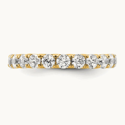 Polished U Shared Prong 2ct Diamond Eternity Band, 14K Gold in 14K Yellow Gold