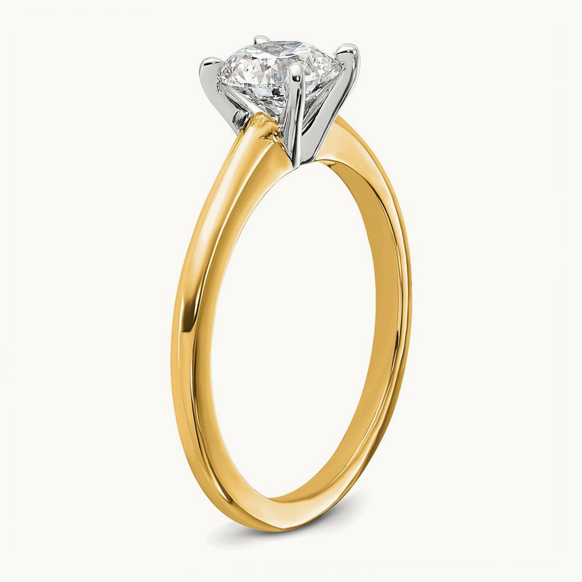 Round Solitaire Engagement Ring, 0.25-5.00 ct tw Lab-Grown Diamond — 1 ct, 14K Two-Tone