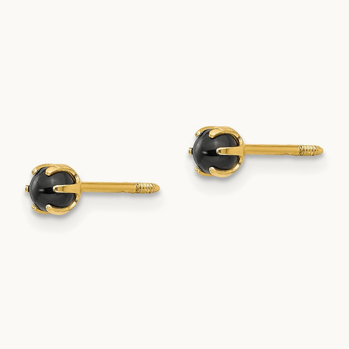 Madi K Onyx Post Earrings, 3mm, 14K