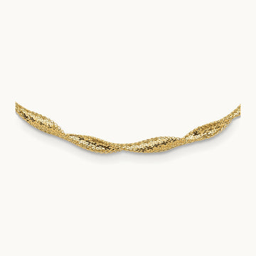 Polished Twisted Stretch Necklace, 14K — Leslie's