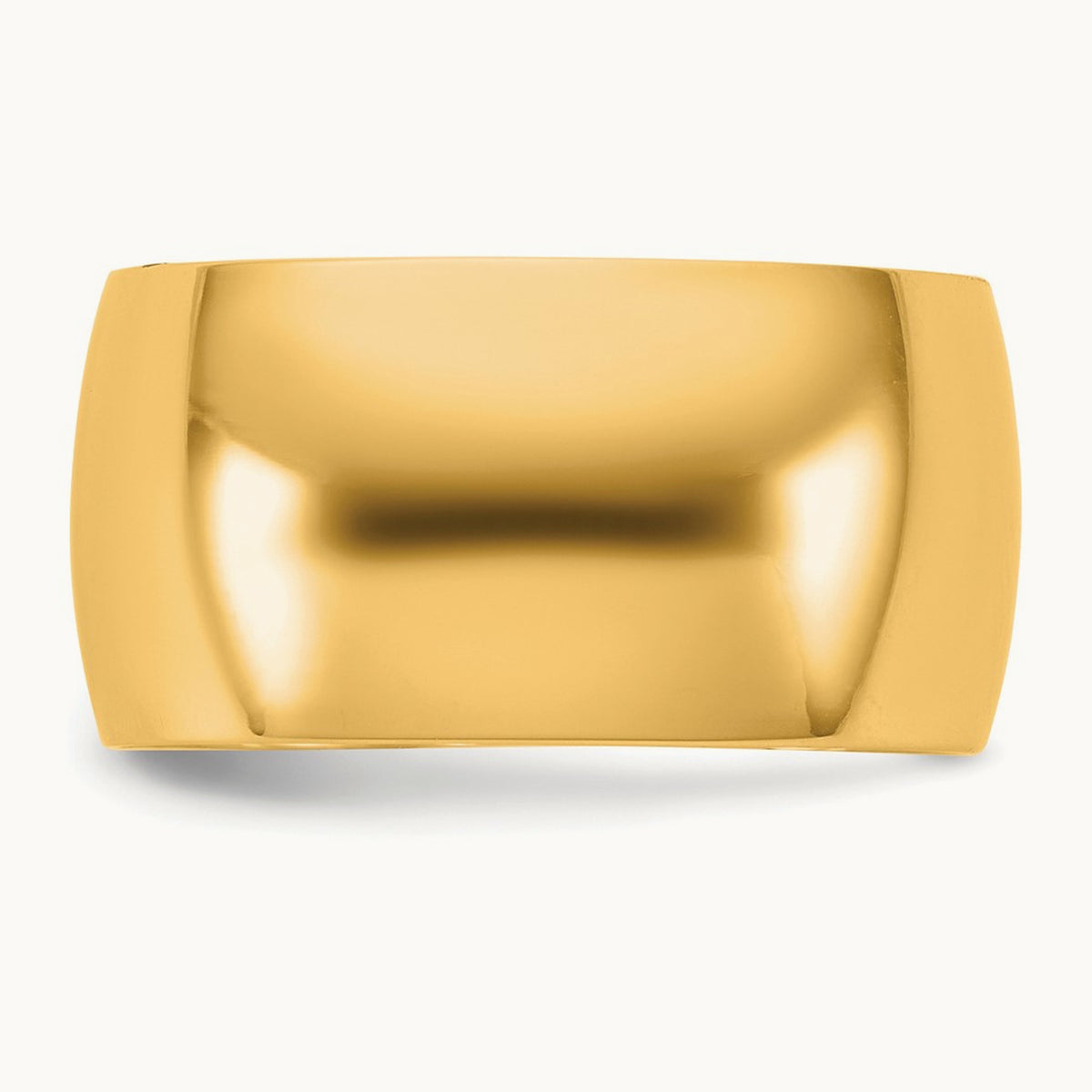 Lightweight Half Round Band, 10mm, 10K Yellow Gold