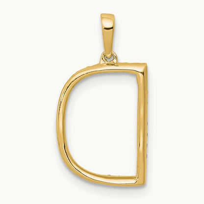 Diamond Letter D Initial Pendant, 14K
