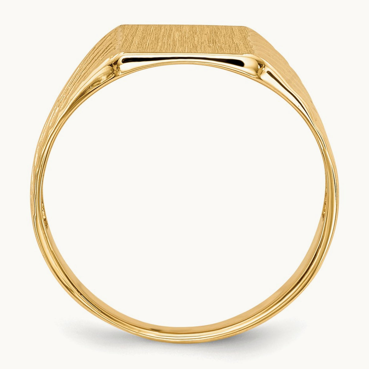 8.0x9. Open Back Signet Ring, 5mm, 14K