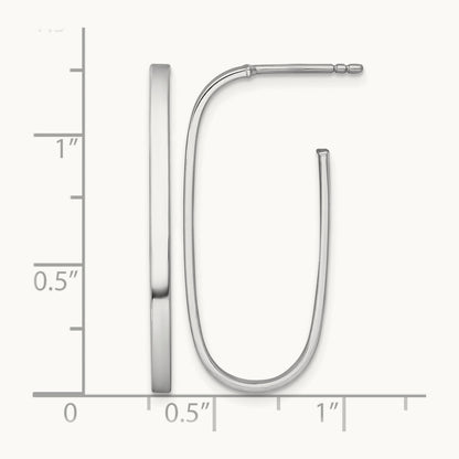 Polished Long Post Hoop Earrings — 14K Two-Tone Gold
