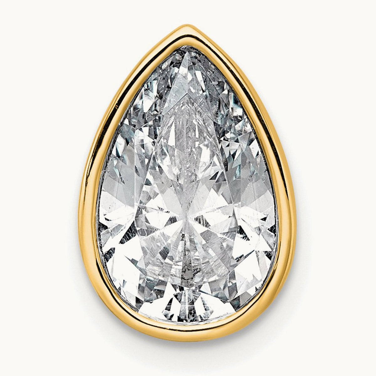 Pear Bezel Chain Slide, 0.25-3.00 ct tw Lab-Grown Diamond — 3 ct, 14K Yellow Gold