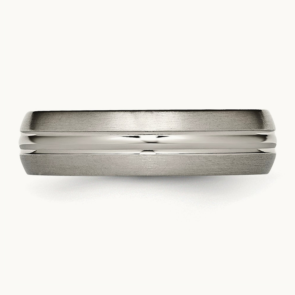 Brushed Center Grooved Band, 6mm, Titanium