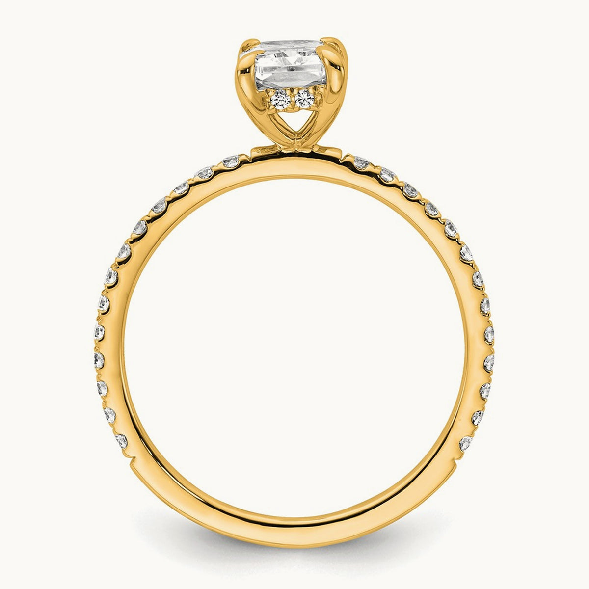 Solitaire with Flair Engagement Ring, 1.25-2.25 ct tw Lab-Grown Diamond — 1 1/3 ct, VS/SI (Great), 14K Yellow Gold