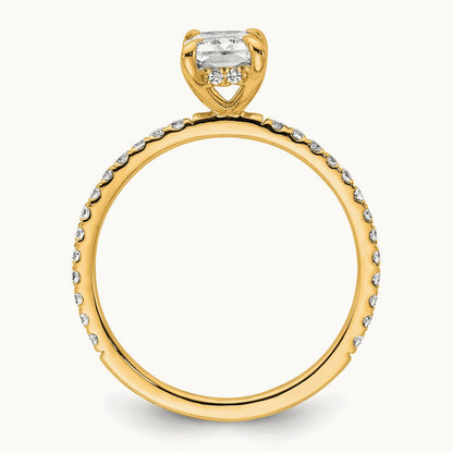 Solitaire with Flair Engagement Ring, 1.25-2.25 ct tw Lab-Grown Diamond — 1 1/3 ct, VS/SI (Great), 14K Yellow Gold