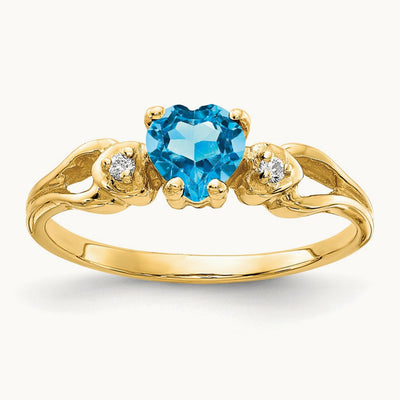 Heart Blue Topaz A Diamond ring — photo set