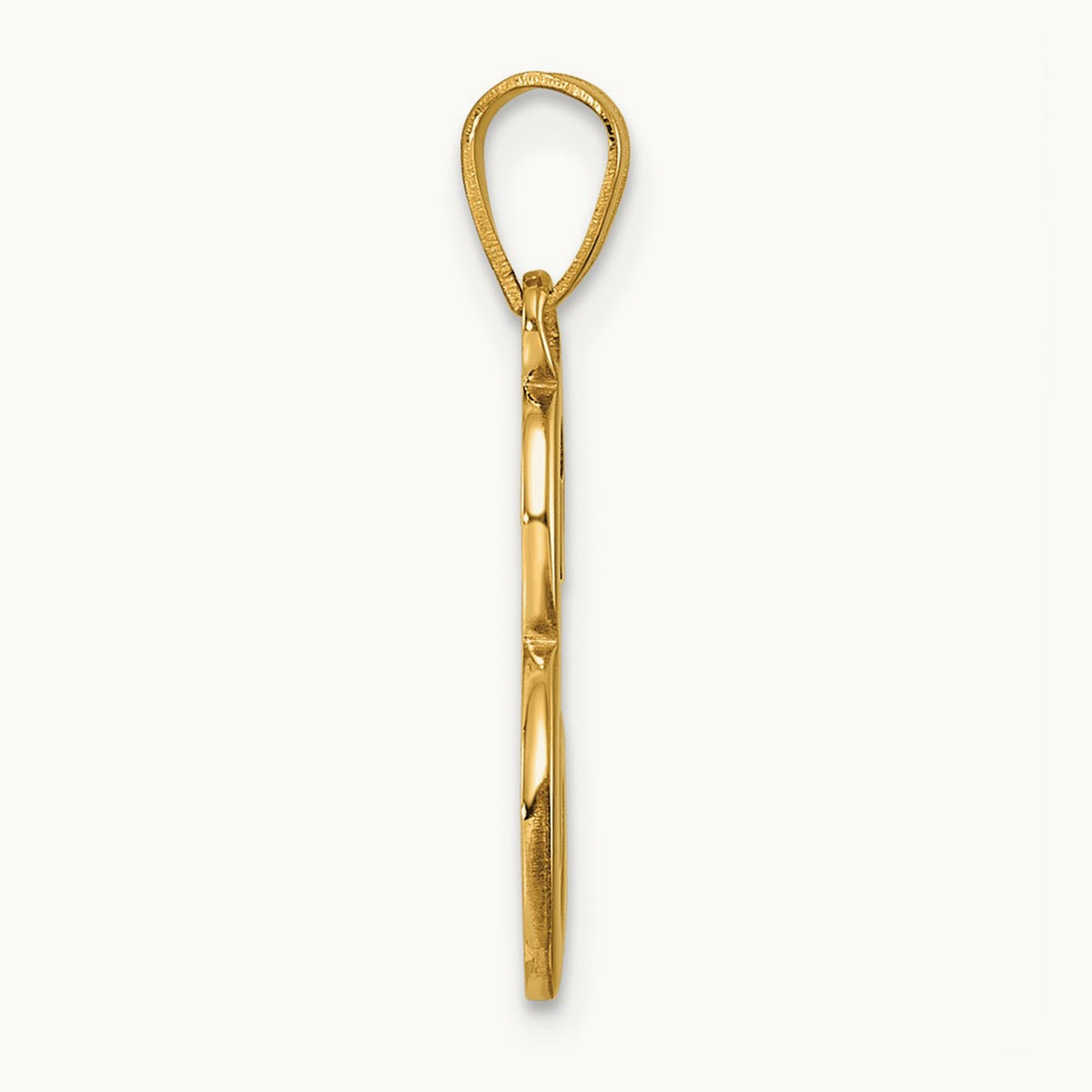 Script Letter E Initial Pendant, 14K