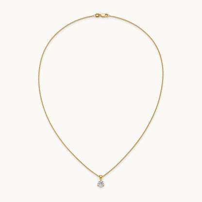 1 ct Lab Grown Diamond VS/SI+ G+ 18 in Comp Solitaire Pendant Necklace, 14K