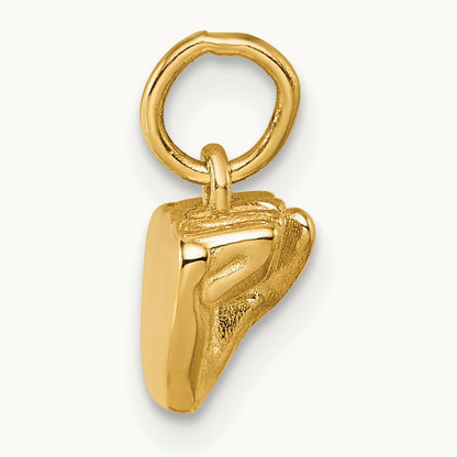 American Sign Language Alphabet Fingerspelling Sign S Pendant, 14K