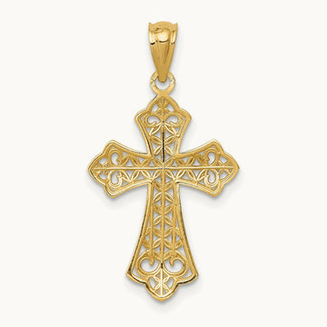 Polished Filigree Cross Pendant — 26.19mm