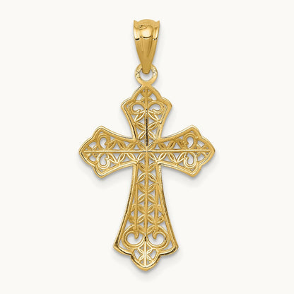 Polished Filigree Cross Pendant — 26.19mm