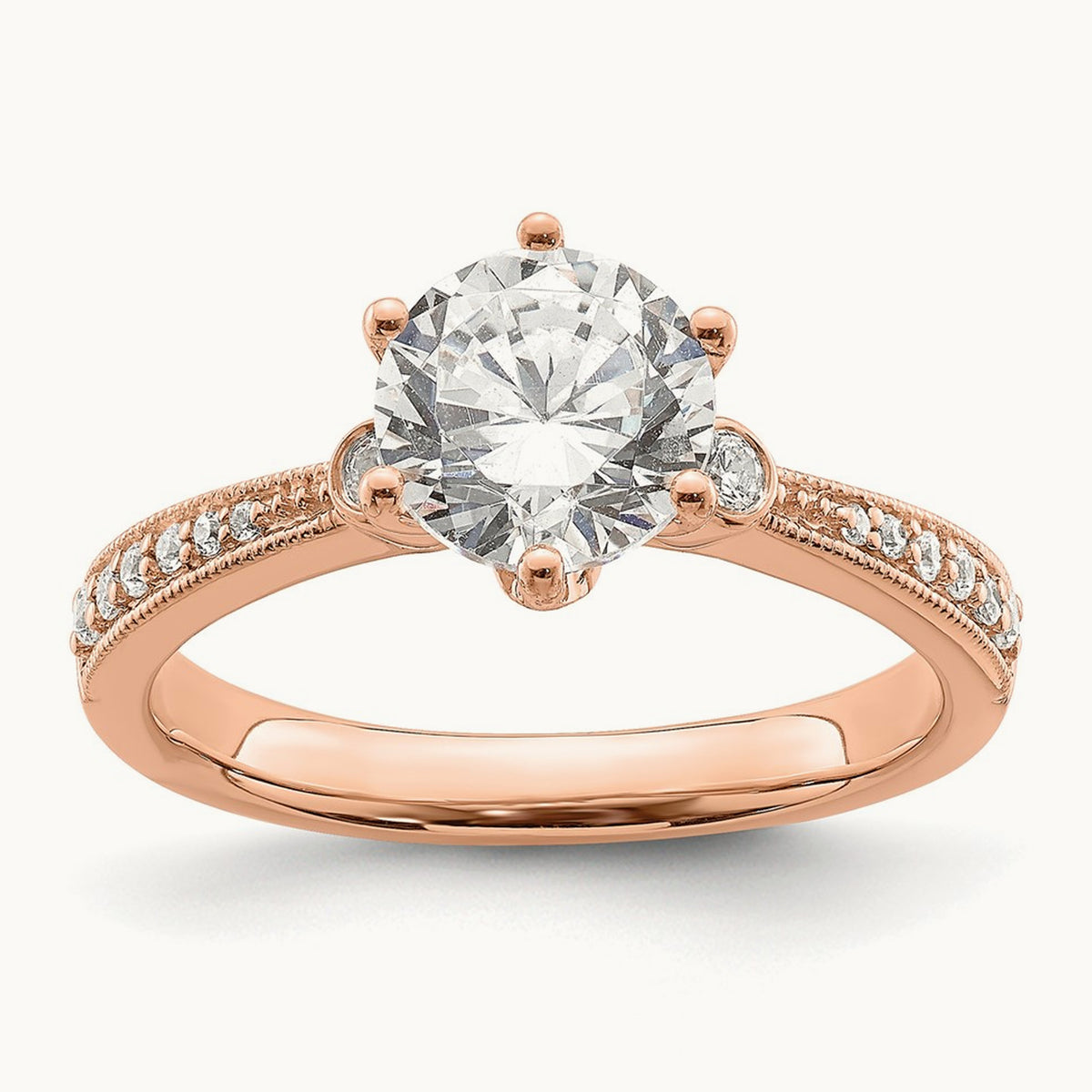 Round Semi-Mount Engagement Ring — 1 1/2 ct, 7