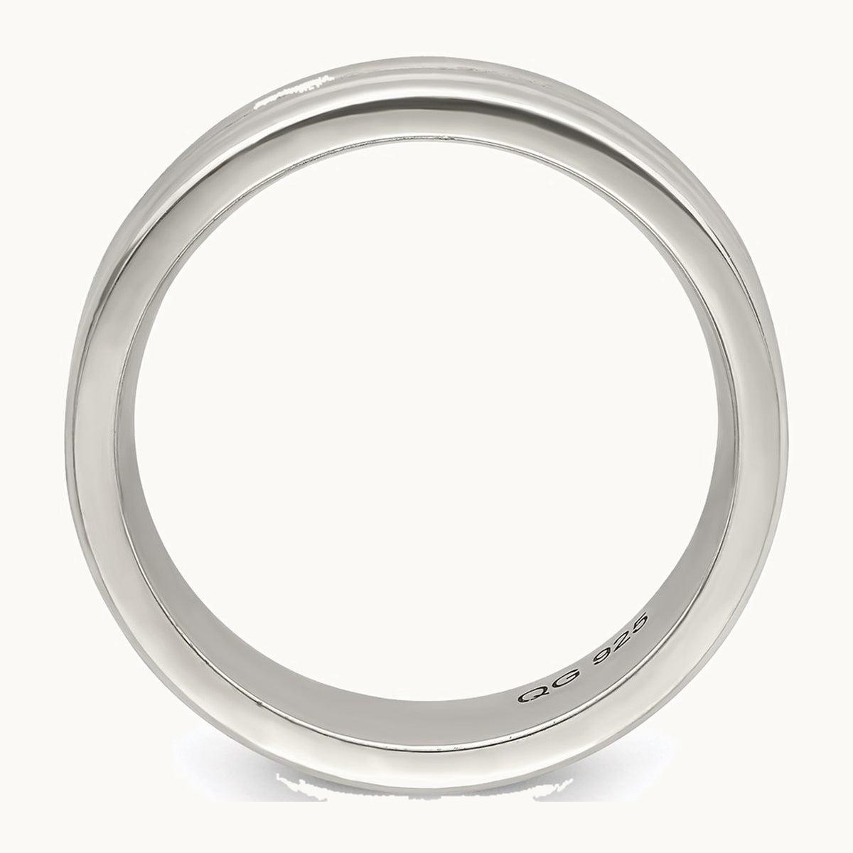Sterling Silver 6mm Polished Flat Grooved Fancy Band