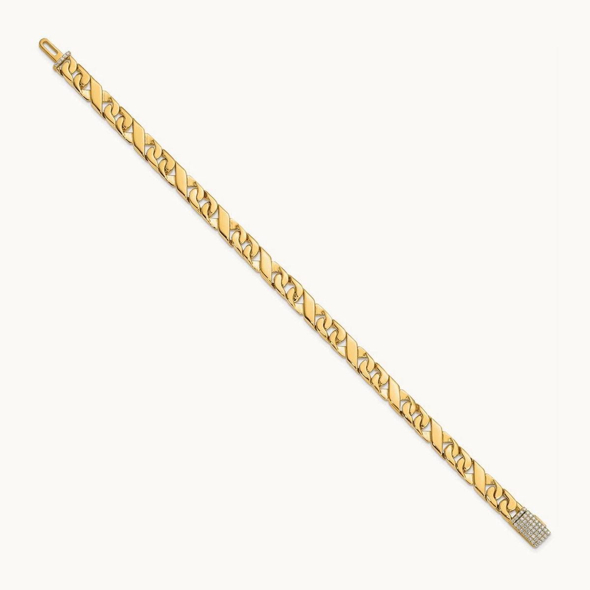 Hand-polished Fancy Link Diamond Clasp Bracelet — photo set