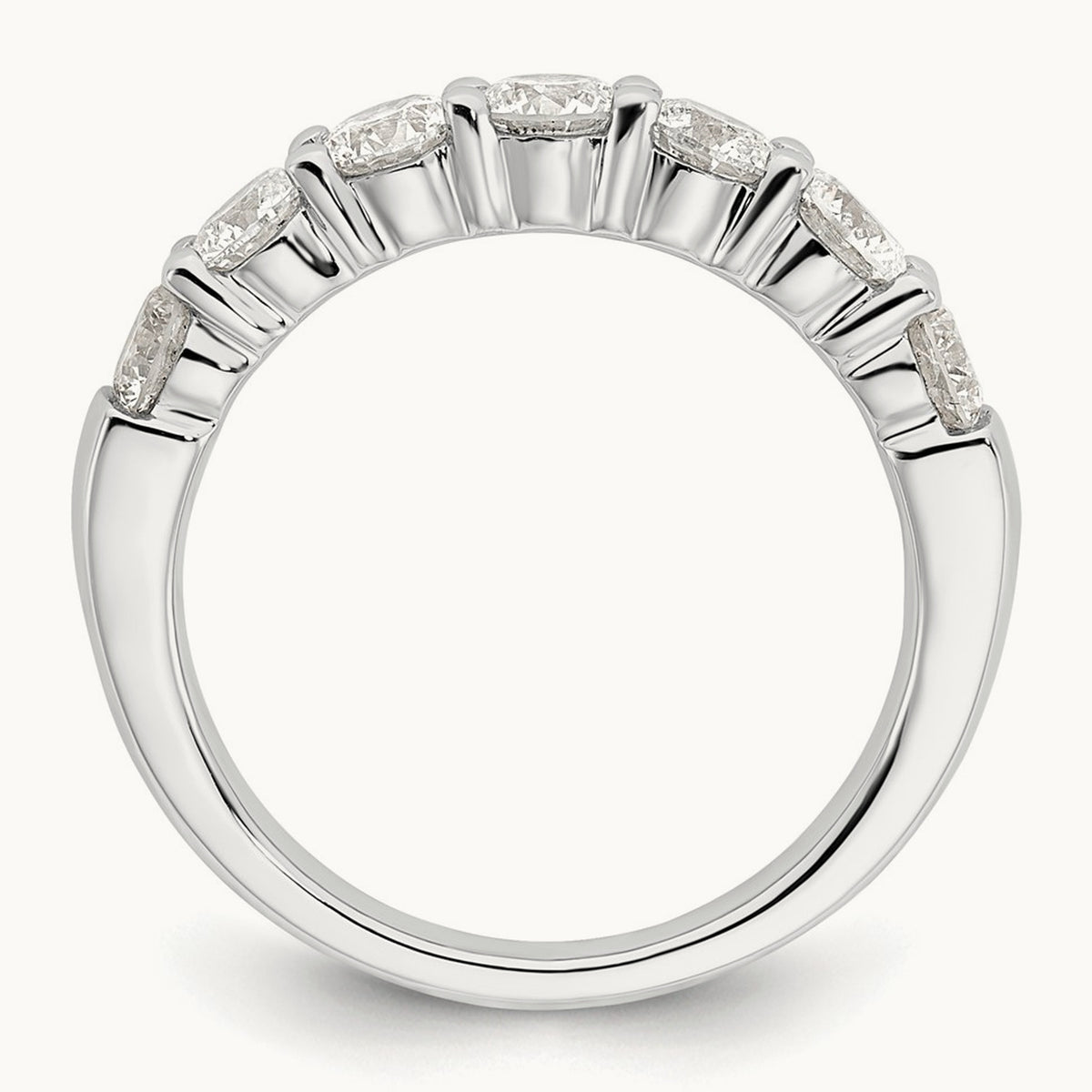 7-Stone Diamond Band — 14K White Gold, 1.596 ct, 7
