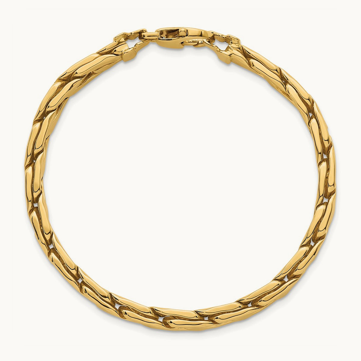 Polished Fancy Link Bracelet, 14K