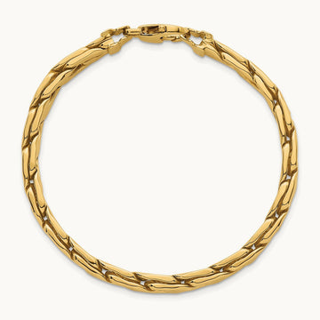 Polished Fancy Link Bracelet, 14K