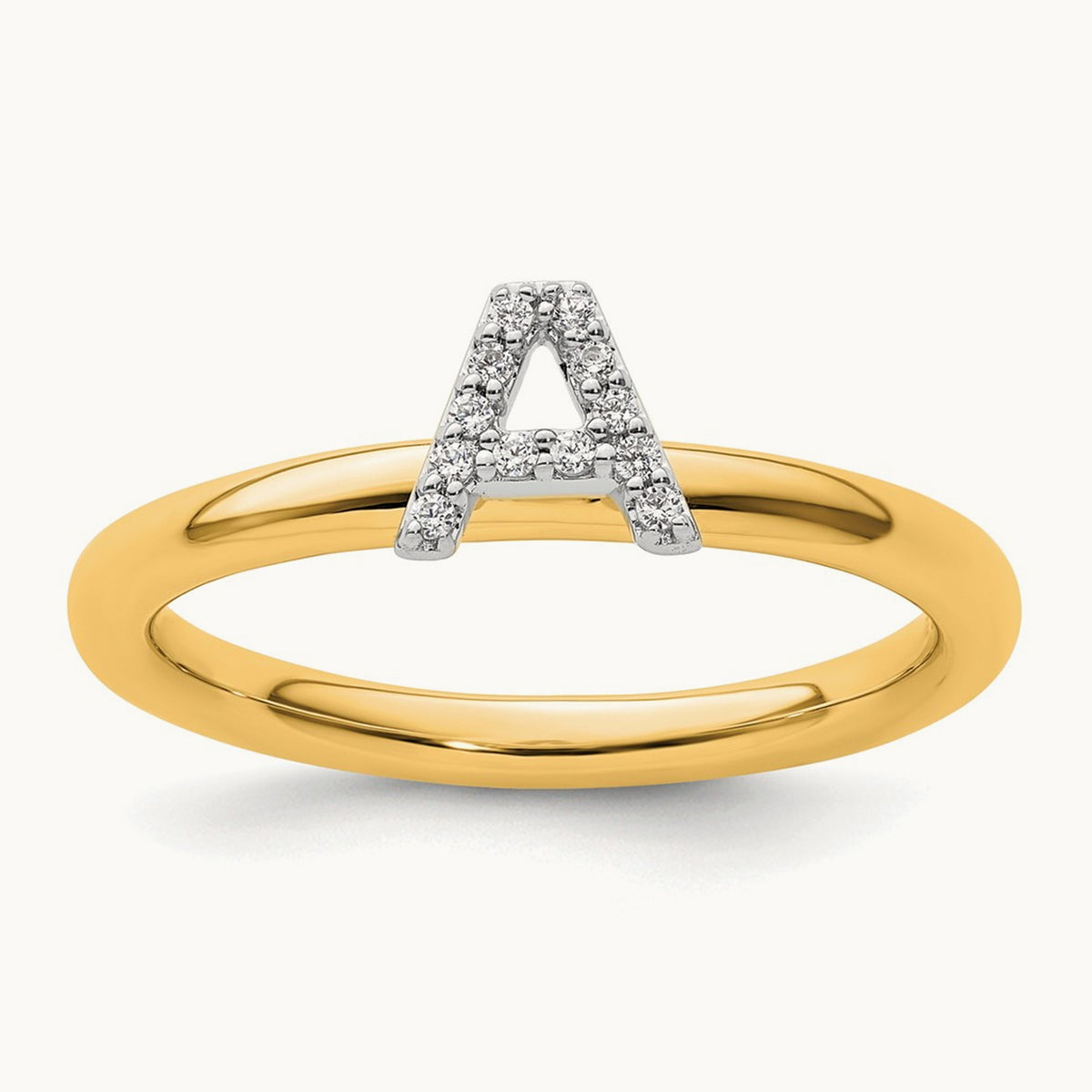 Stackable Diamond Ring — 14K Yellow Gold, A