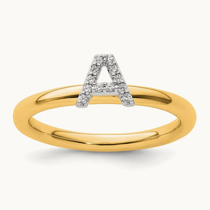 Stackable Diamond Ring — 14K Yellow Gold, A