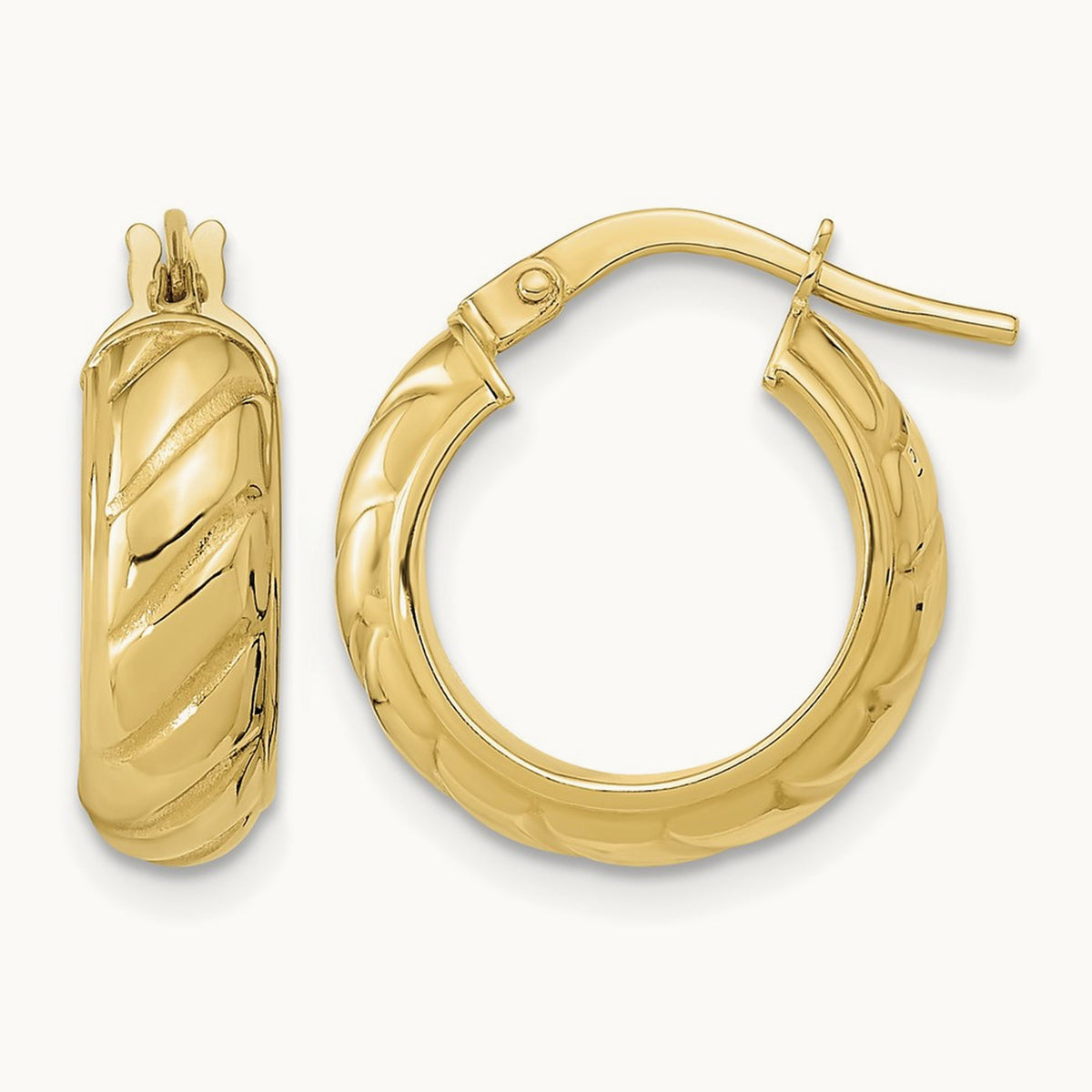 Polished Fancy Hoops — 17mm
