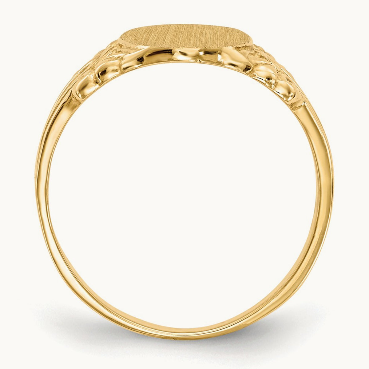 8.0x10. Closed Back Signet Ring, 0mm, 14K