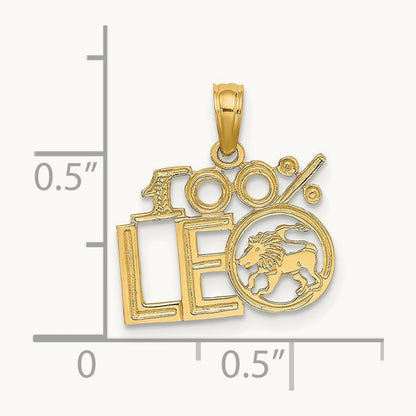 100% LEO Zodiac Charm — 14K Yellow Gold