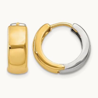 Hinged Hoop Earrings, 14K Two-tone