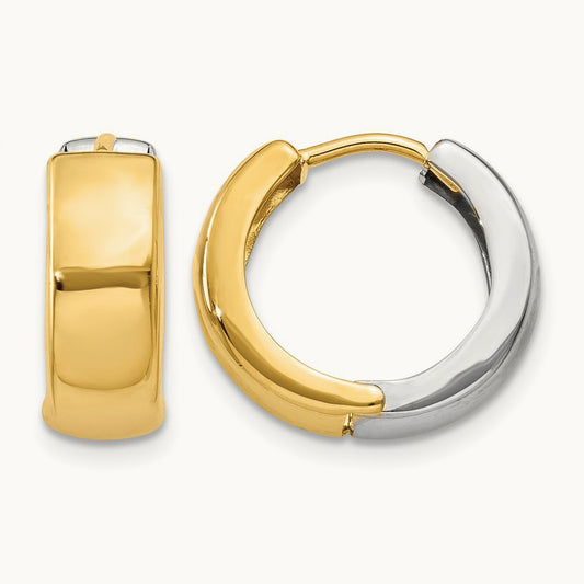 Hinged Hoop Earrings, 14K Two-tone