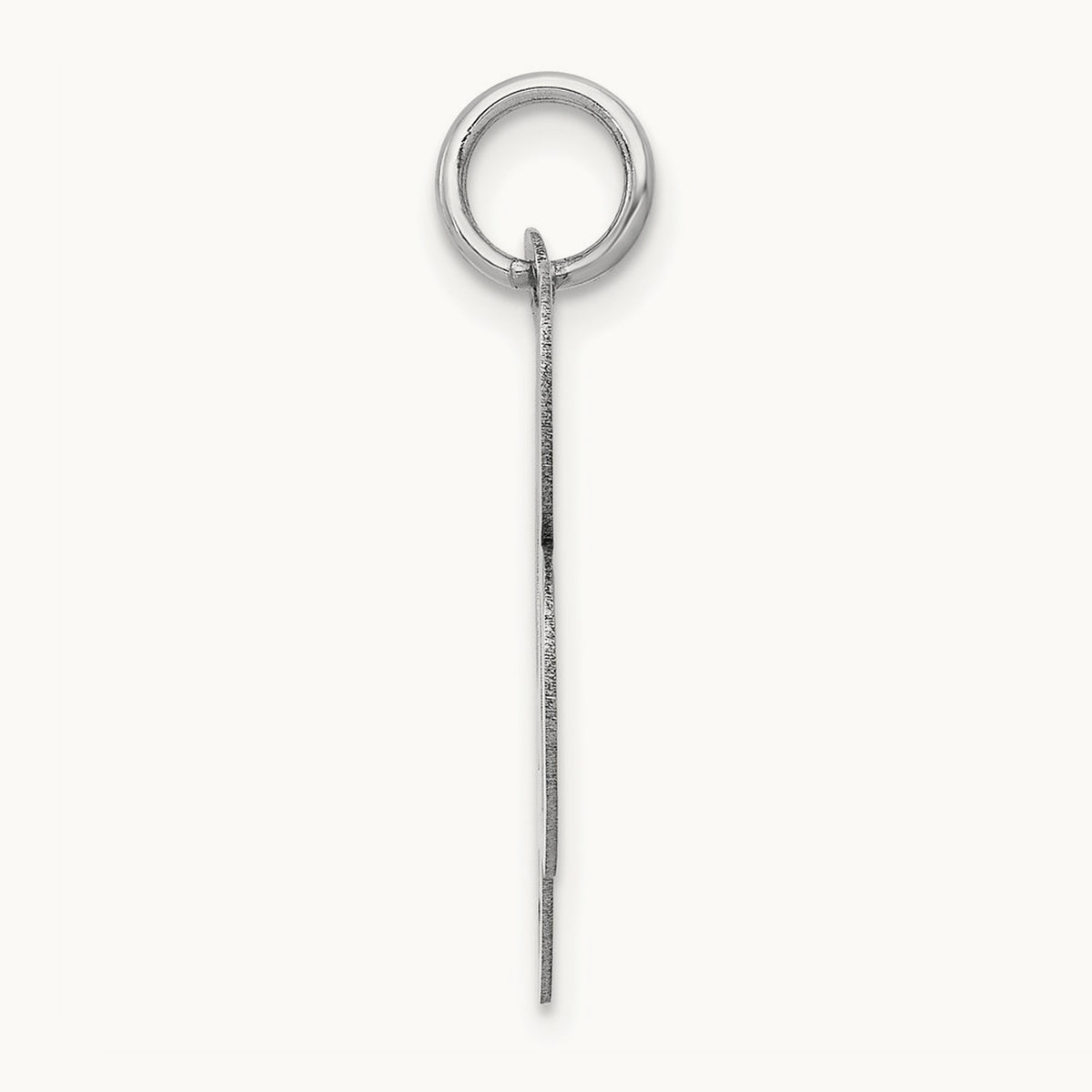 Large Fancy Script Initial Charm — 14K White Gold, B