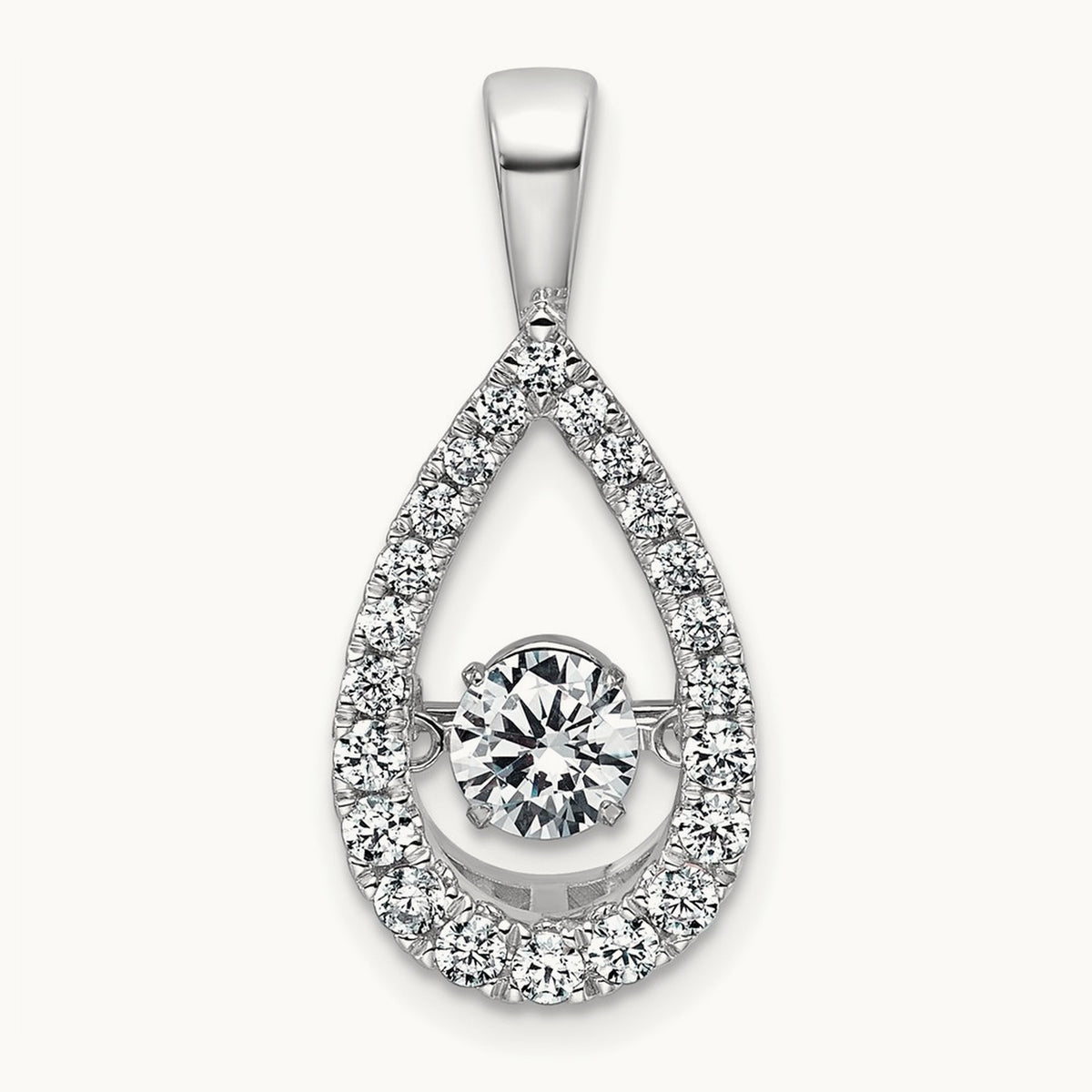 Teardrop Pendant, 0.75 ct tw Lab-Grown Diamond — 14K White Gold