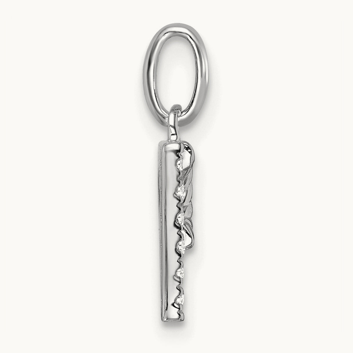 Twisted Diamond Charm — 14K White Gold, P