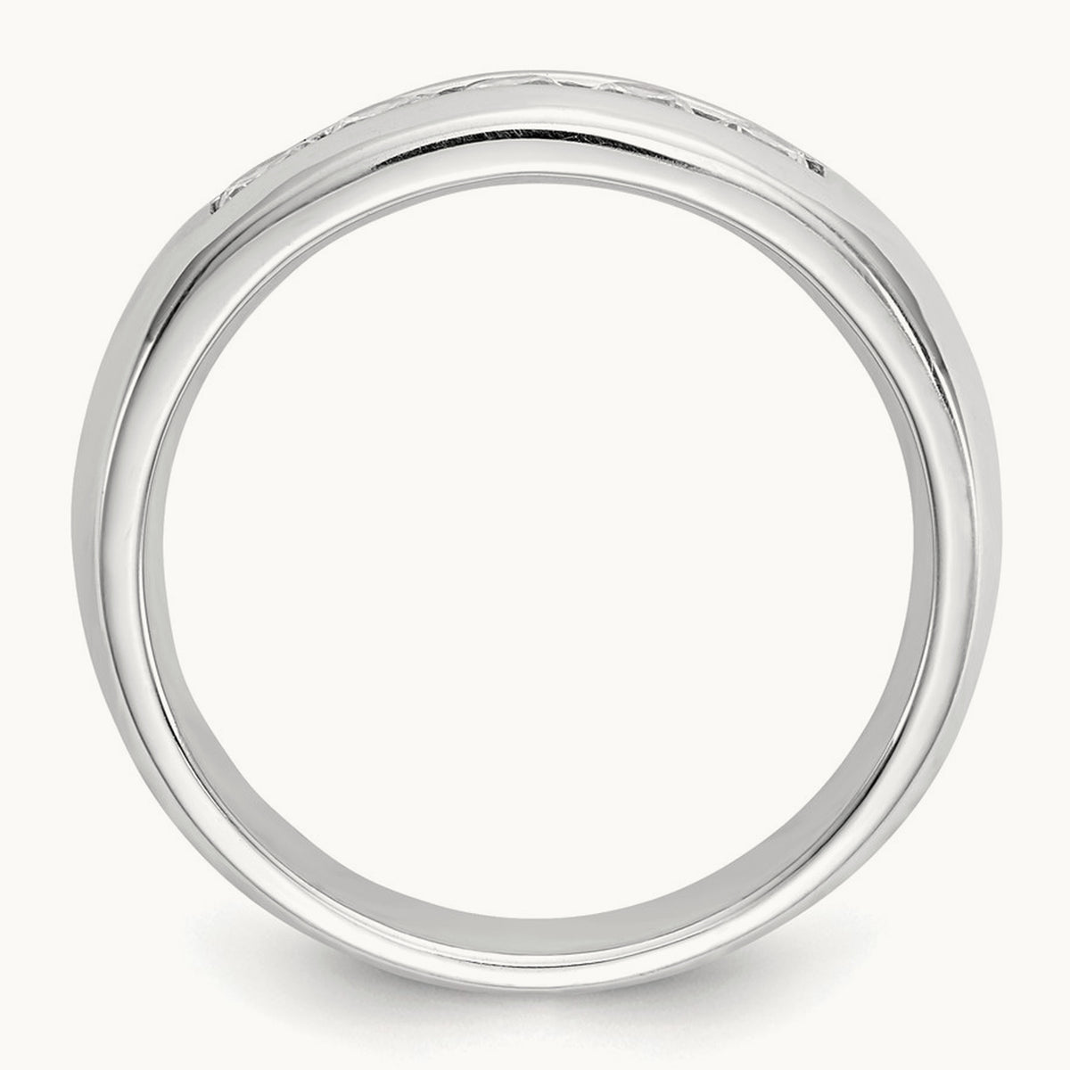 5-Stone Diamond Channel Band, 14K White Gold