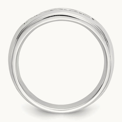 5-Stone Diamond Channel Band, 14K White Gold