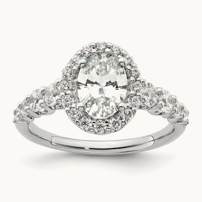 Oval Semi-Mount Engagement Ring, 1.00 ct tw Lab-Grown Diamond