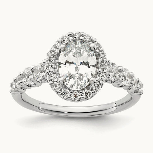 Oval Semi-Mount Engagement Ring, 1.00 ct tw Lab-Grown Diamond