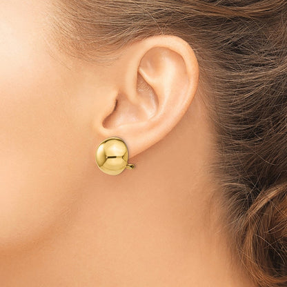Omega Clip Half Ball Non-pierced Earrings — 16mm