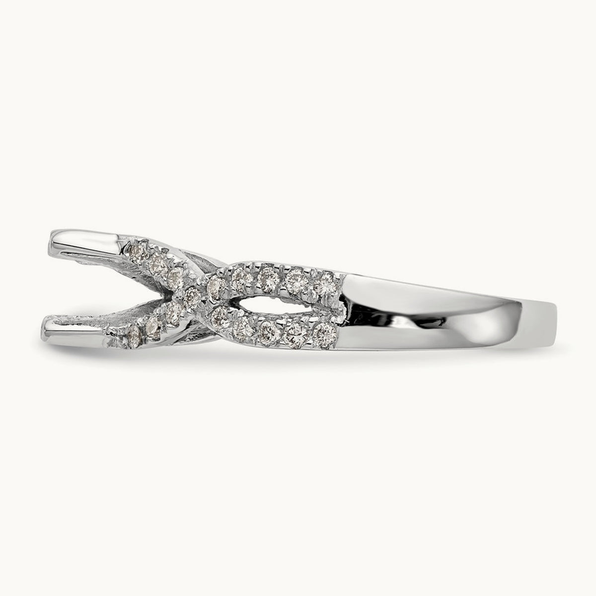 Round Semi-Mount Criss-Cross Engagement Ring — 2/5 ct, 7