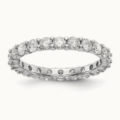 Polished Shared Prong Diamond Eternity Band, 2.00 ct tw — 14K White Gold