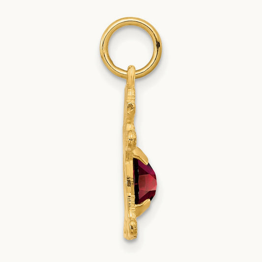 Girl 6x4 Oval Genuine Garnet-Jan, 14K
