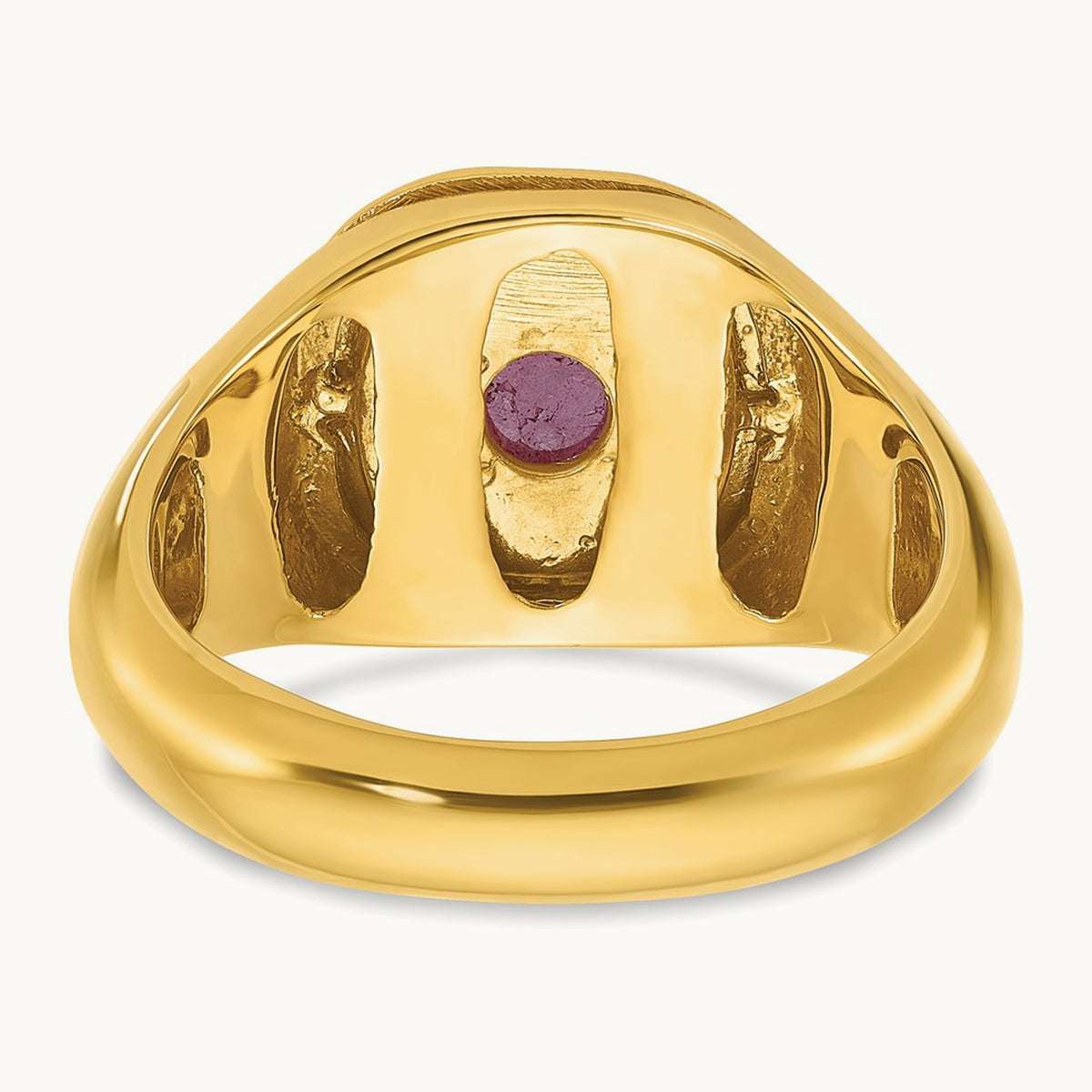 IBGoodman Men's Ruby Doublet Stone and Diamond Complete Ring, 14K