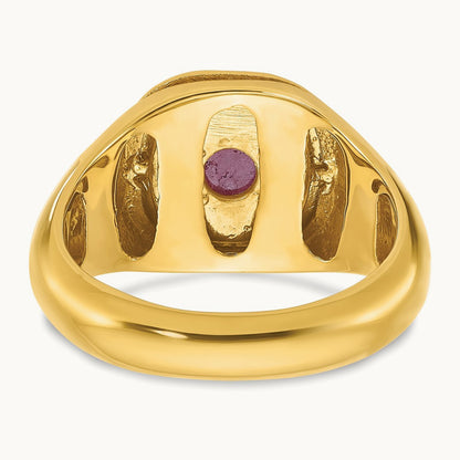 IBGoodman Men's Ruby Doublet Stone and Diamond Complete Ring, 14K