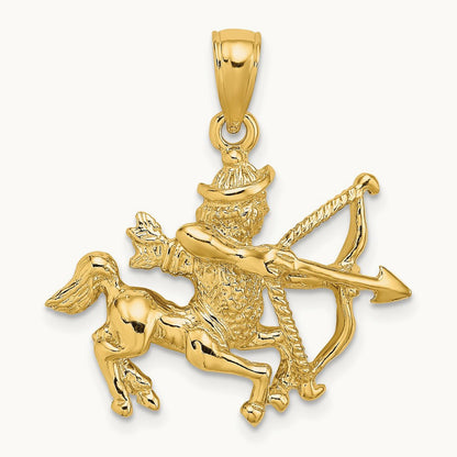 Large Sagittarius Zodiac Charm, 14K