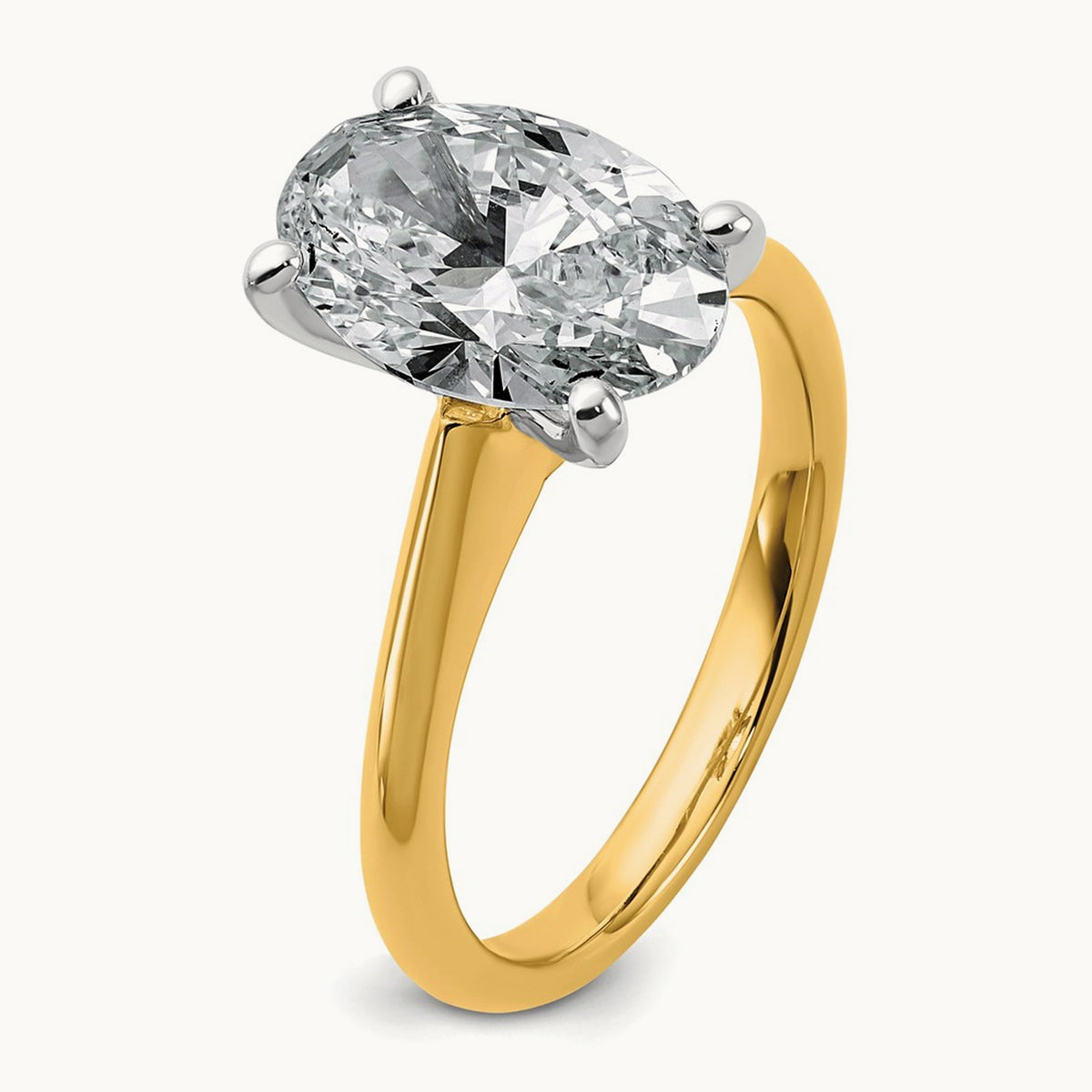 Oval 8X Ring, 3.00 ct tw Lab-Grown Diamond — 14K Two-Tone
