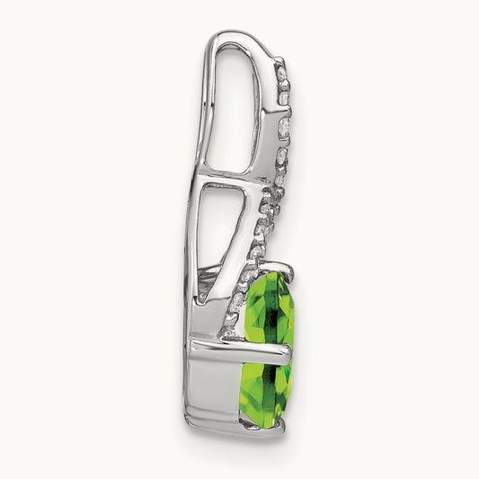 Cushion Peridot and Diamond Pendant — photo set