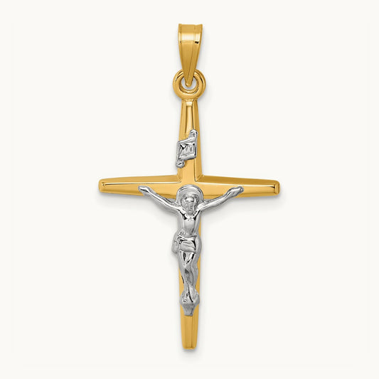 with Polished INRI Crucifix Cross Pendant — 32.6mm