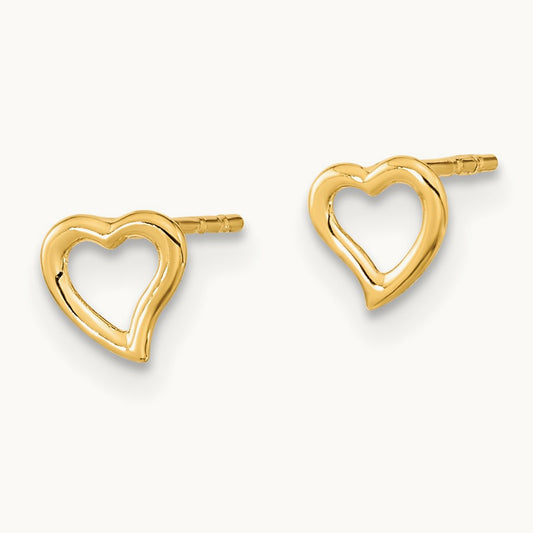 Madi K Heart Post Earrings, 14K