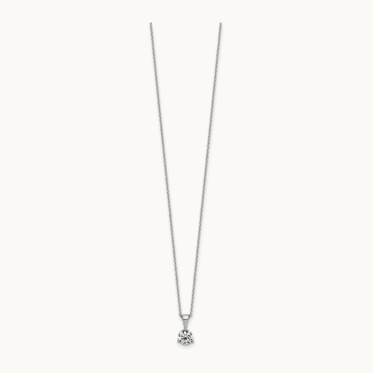 Solitaire Pendant Necklace, 1/5-1 ct Lab-Grown Diamond — 14K White Gold